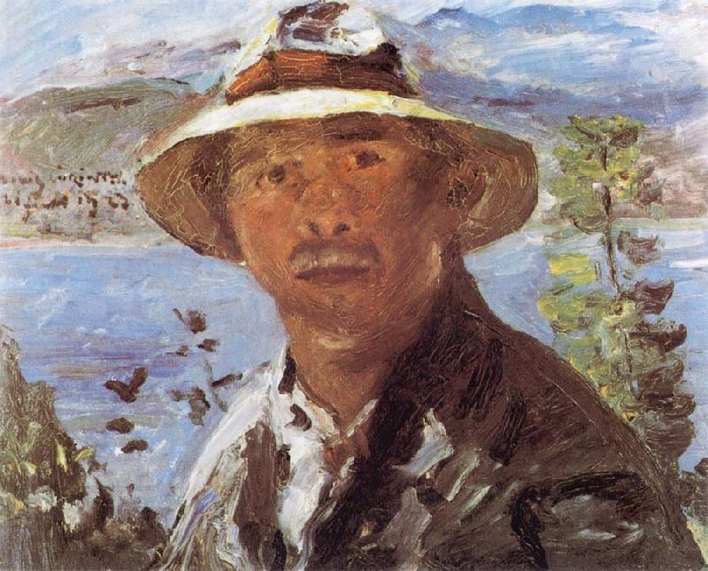 Lovis Corinth Self Portrait with Straw Hat oil painting picture